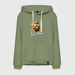 Толстовка-худи хлопковая мужская Hamster kombat lord, цвет: авокадо