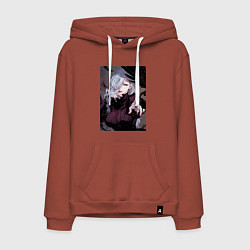 Толстовка-худи хлопковая мужская Магическая битва Мэй Мэй маг первого класса, цвет: кирпичный