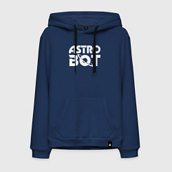 Толстовка-худи хлопковая мужская Astro bot logo, цвет: тёмно-синий
