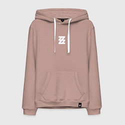 Толстовка-худи хлопковая мужская Zenless Zone Zero logotype, цвет: пыльно-розовый