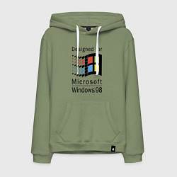 Толстовка-худи хлопковая мужская Разработанный для windows 98, цвет: авокадо