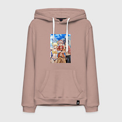 Толстовка-худи хлопковая мужская Хвост Феи Нацу Драгнил Грей Фуллбастер, цвет: пыльно-розовый