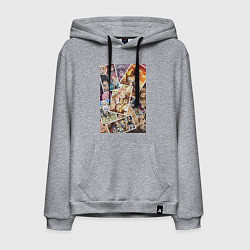 Толстовка-худи хлопковая мужская Хвост Феи Венди Марвелл, цвет: меланж