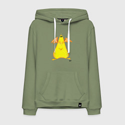 Толстовка-худи хлопковая мужская Что-то с крылышками, цвет: авокадо