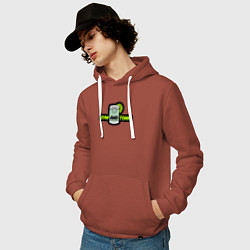 Толстовка-худи хлопковая мужская Gym and tonic, цвет: кирпичный — фото 2
