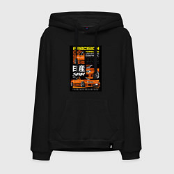 Толстовка-худи хлопковая мужская Nissan Silvia авто, цвет: черный