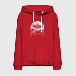 Толстовка-худи хлопковая мужская Неопознанный объект, цвет: красный