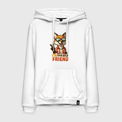 Мужская толстовка-худи Лисёнок в очках - little fox - мой дикий друг