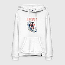 Толстовка-худи хлопковая мужская Клинок, рассекающий демонов Макомо, цвет: белый