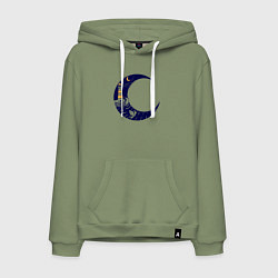 Толстовка-худи хлопковая мужская Лунный маяк, цвет: авокадо