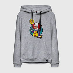 Толстовка-худи хлопковая мужская Симпсоны - ужасный клоун, цвет: меланж