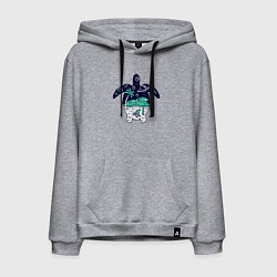 Толстовка-худи хлопковая мужская Space turtle, цвет: меланж