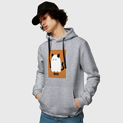 Толстовка-худи хлопковая мужская Котик-призрак на хэллоуин, цвет: меланж — фото 2