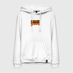 Толстовка-худи хлопковая мужская Doom ultimate, цвет: белый