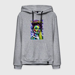 Толстовка-худи хлопковая мужская Halloween zombie - magazin cover, цвет: меланж