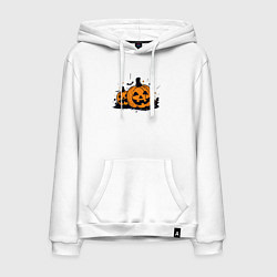 Толстовка-худи хлопковая мужская Pumpkins, цвет: белый