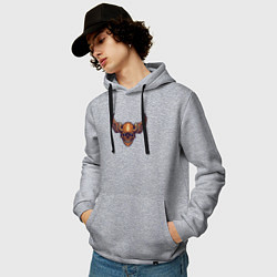 Толстовка-худи хлопковая мужская Skull angel, цвет: меланж — фото 2