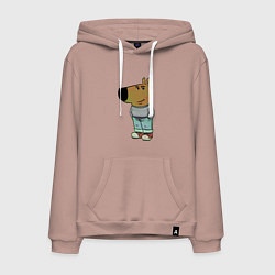 Толстовка-худи хлопковая мужская Чиловый парень, цвет: пыльно-розовый