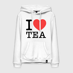 Толстовка-худи хлопковая мужская I love tea, цвет: белый