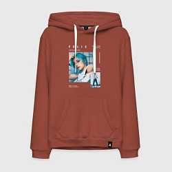 Толстовка-худи хлопковая мужская Felix stray kids rockstar, цвет: кирпичный