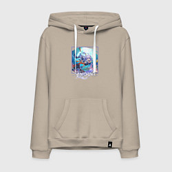 Толстовка-худи хлопковая мужская Байлу, цвет: миндальный