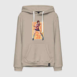 Толстовка-худи хлопковая мужская Momo Ayase, цвет: миндальный