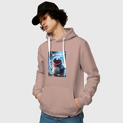 Толстовка-худи хлопковая мужская Ventotoro - we are Venom meme, цвет: пыльно-розовый — фото 2