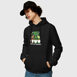 Толстовка-худи хлопковая мужская Happy St Patricks day - dwarves, цвет: черный — фото 2