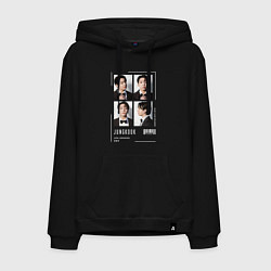 Толстовка-худи хлопковая мужская Jungkook bts 4cut, цвет: черный