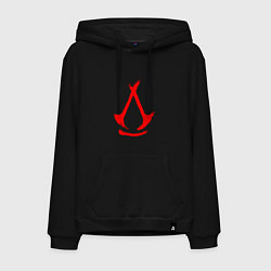 Толстовка-худи хлопковая мужская Assassins creed - shadows logotype, цвет: черный