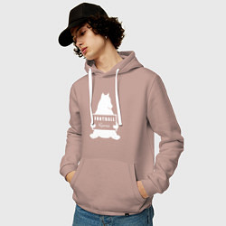 Толстовка-худи хлопковая мужская Footbal bear Russia, цвет: пыльно-розовый — фото 2