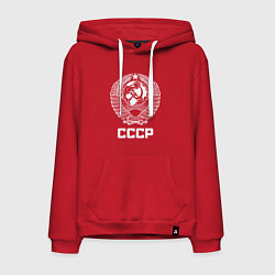 Толстовка-худи хлопковая мужская Герб СССР - Союз Советских Социалистических Респуб, цвет: красный