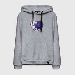 Толстовка-худи хлопковая мужская Сердечные котики, цвет: меланж