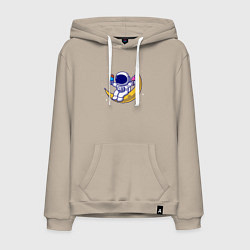 Толстовка-худи хлопковая мужская Космическое мороженое, цвет: миндальный