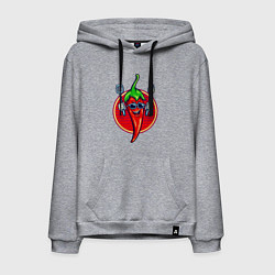 Толстовка-худи хлопковая мужская Горячий перчик, цвет: меланж