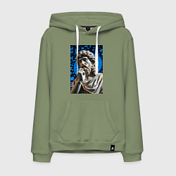 Толстовка-худи хлопковая мужская Античность и математика, цвет: авокадо