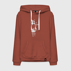 Толстовка-худи хлопковая мужская Banksy bunny, цвет: кирпичный