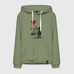 Толстовка-худи хлопковая мужская Это искусство, цвет: авокадо