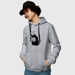 Толстовка-худи хлопковая мужская Крыса или искусство, цвет: меланж — фото 2