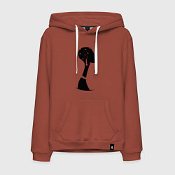 Толстовка-худи хлопковая мужская Woman Africa, цвет: кирпичный