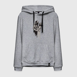Толстовка-худи хлопковая мужская Подводная любовь, цвет: меланж