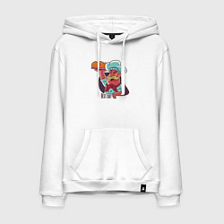 Толстовка-худи хлопковая мужская Лучший шеф, цвет: белый