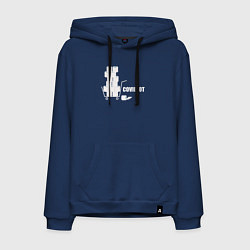 Толстовка-худи хлопковая мужская Ковид идиот, цвет: тёмно-синий