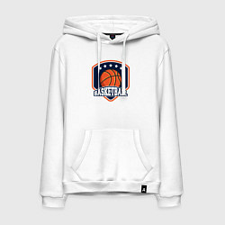 Толстовка-худи хлопковая мужская Stars basketball, цвет: белый