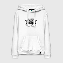 Толстовка-худи хлопковая мужская Вольво и викинги, цвет: белый
