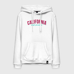 Толстовка-худи хлопковая мужская California surf, цвет: белый