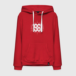 Толстовка-худи хлопковая мужская 1981 год линии, цвет: красный