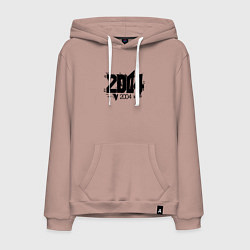 Толстовка-худи хлопковая мужская 2004 год, цвет: пыльно-розовый
