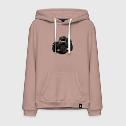 Толстовка-худи хлопковая мужская Черный внедорожник, цвет: пыльно-розовый