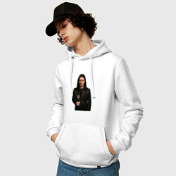 Толстовка-худи хлопковая мужская Bones с тростью, цвет: белый — фото 2